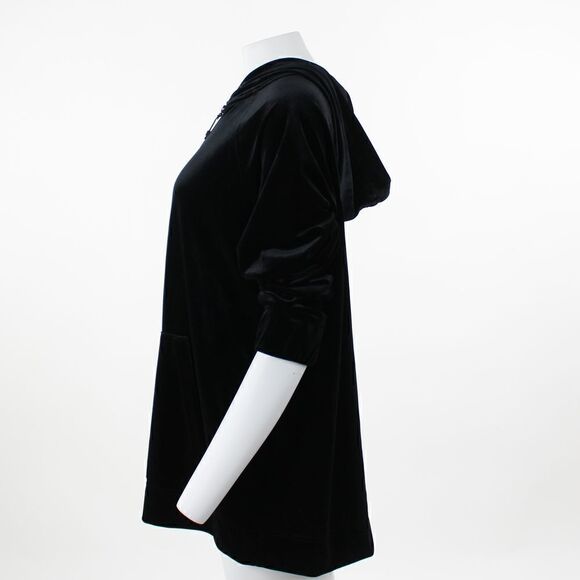 Jones New York Plus Size Velour Zippered Hood Jones Black 2X - Picture 4 of 5